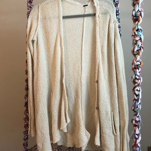 Free People Knit Cream Cardigan size Small